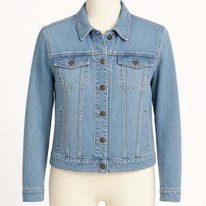 April Cornell Denim‎ Jacket Floral Button Western Country Boho Indie Festival